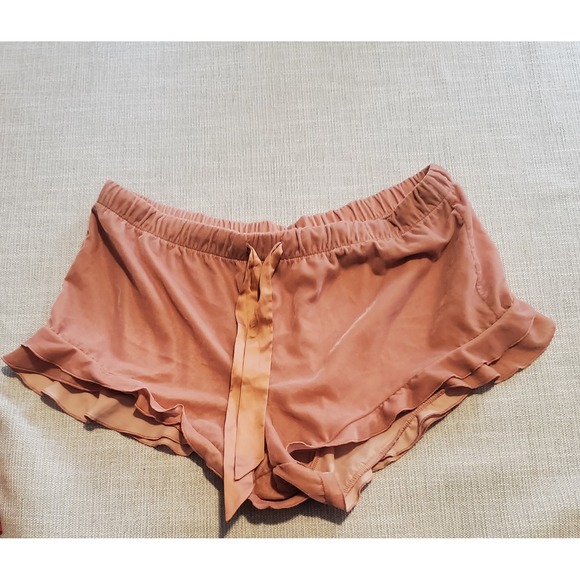 Victoria's Secret Other - Victorias Secret Womens Lounge Sleep Shorts Size L Velour Feel Ruffled